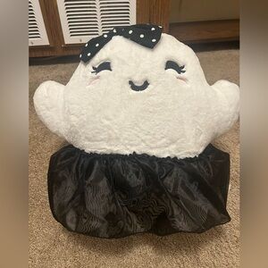 Cute Halloween Ghost Plush Pillow Bow Tulle Skirt Spooky Cute Decor Large Plush
